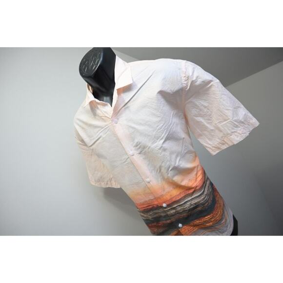 Topman Casual Button Up Hawaiian Shirt Beach View Short Sleeve Mens Sz Small - Picture 1 of 8